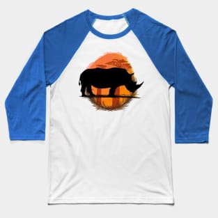 Rhino Silhouette - Savannah Baseball T-Shirt